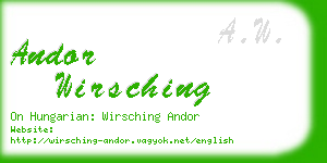 andor wirsching business card